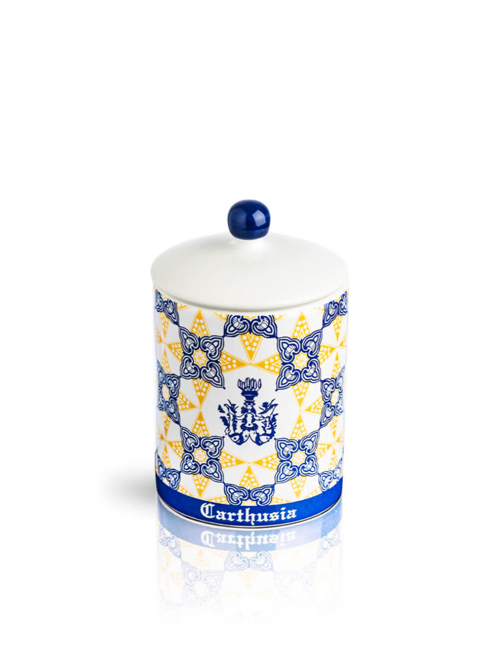 Portacandela in Ceramica Giallo 2